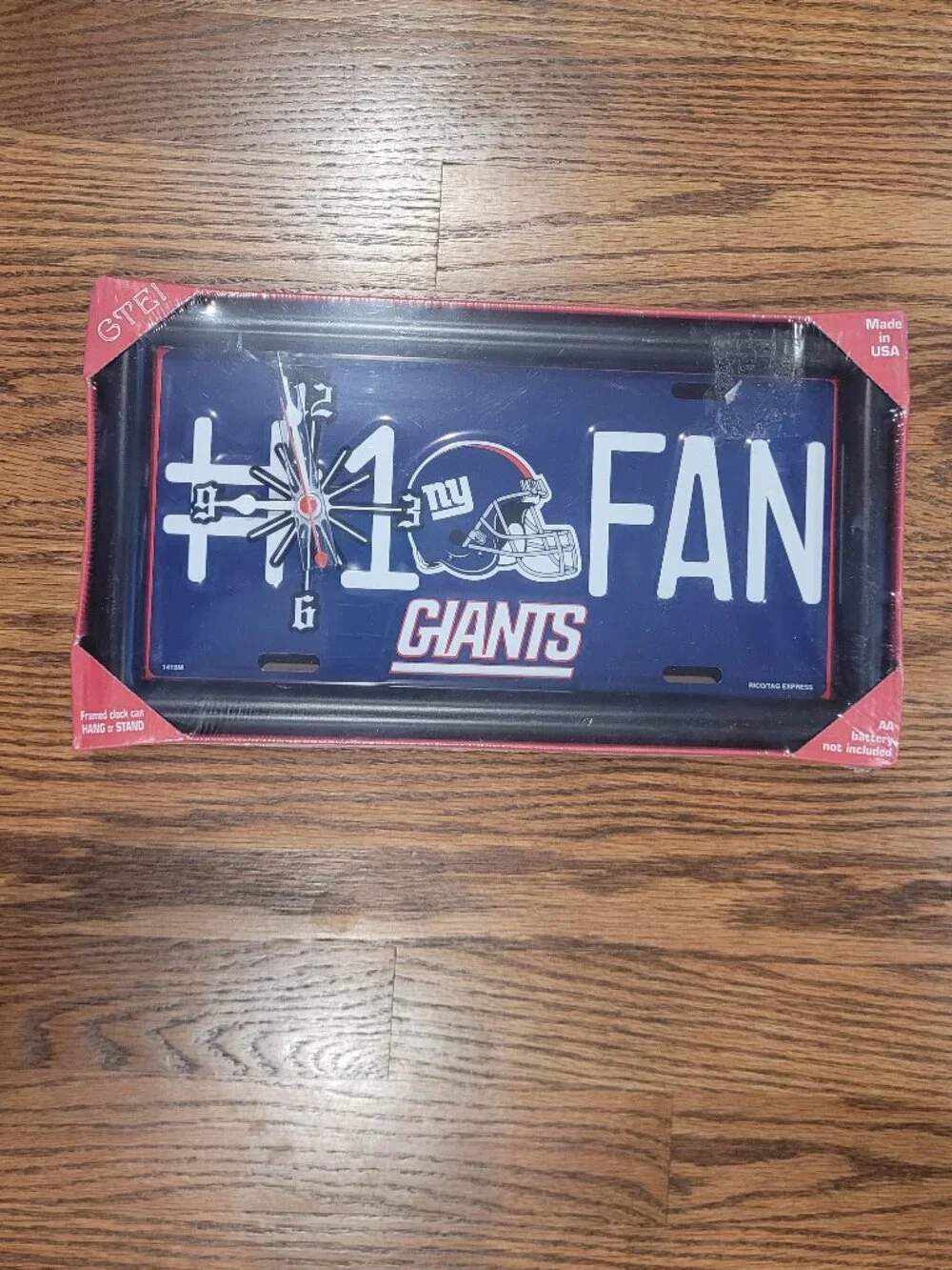 New York Giants NFL Licensed Plate Clock Wall Decor Fan Gift Big Blue Man Cave
